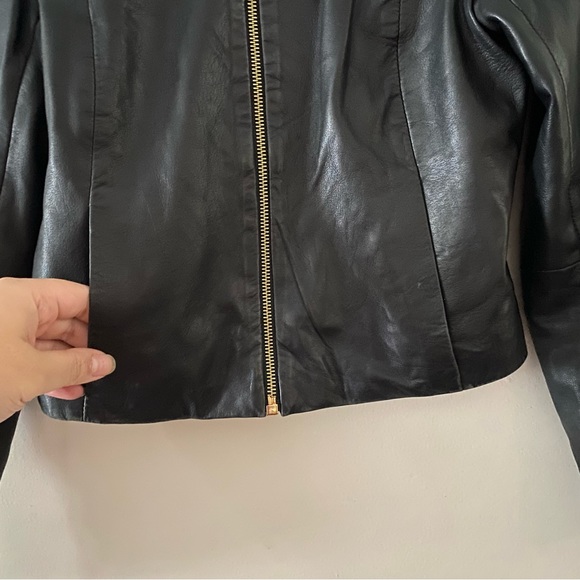 Ted Baker black leather jacket - Picture 3 of 9